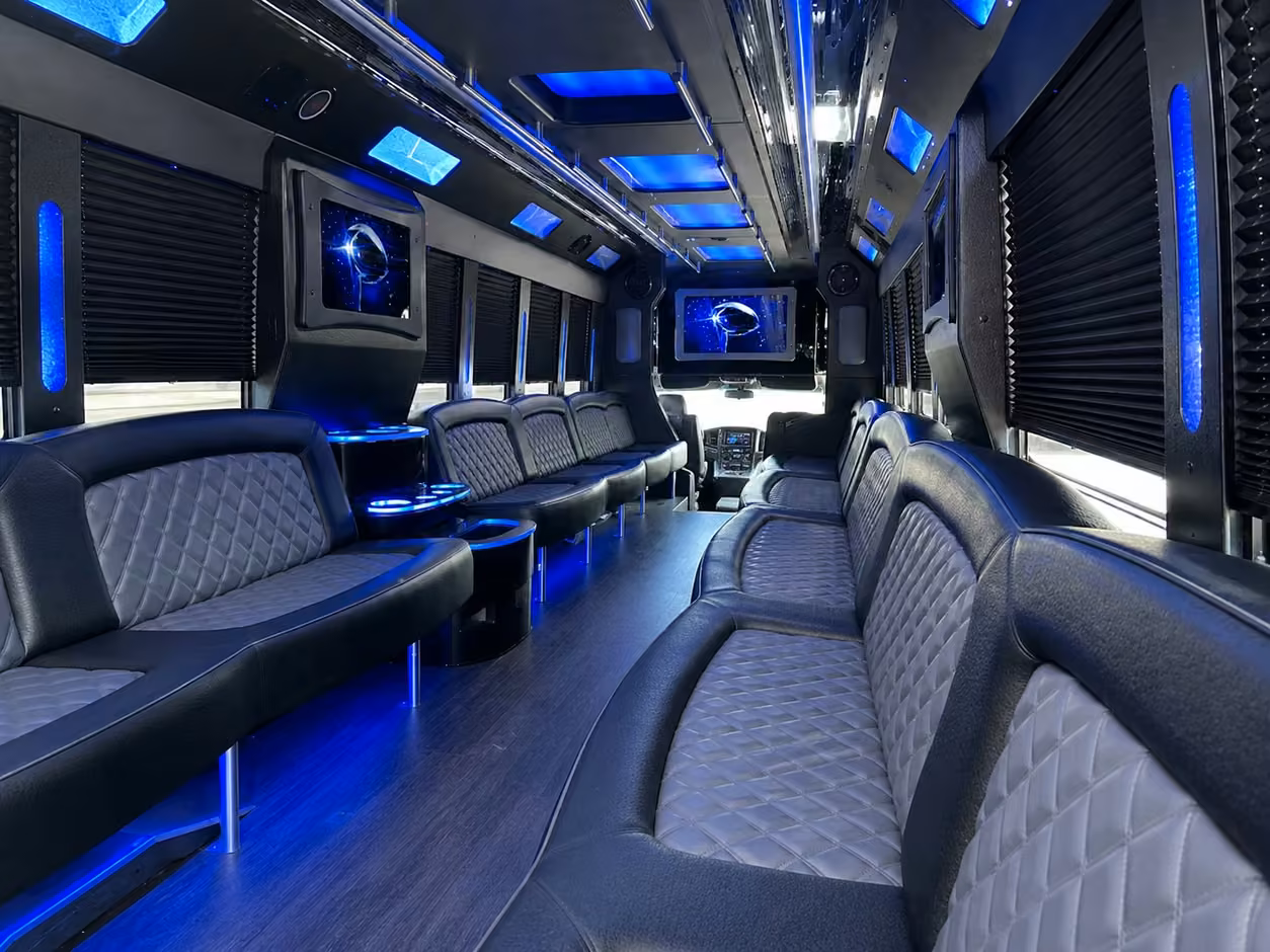 dallas party bus interior
